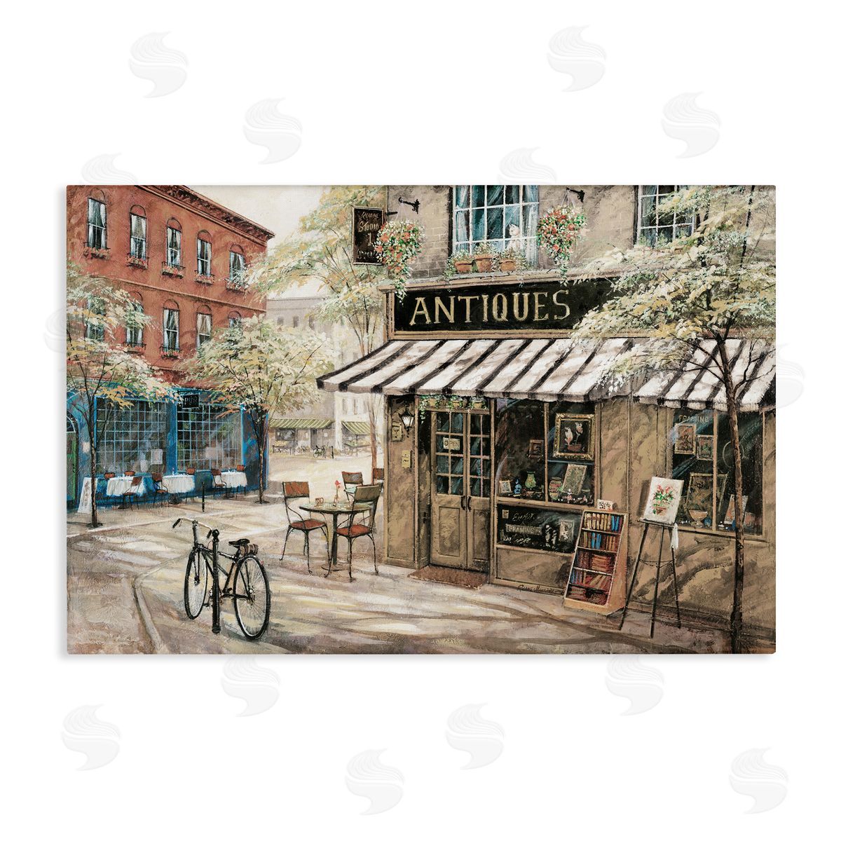 Cozy Town Antiques Shop Canvas Wall Art, Home Decor by Ruane Manning
