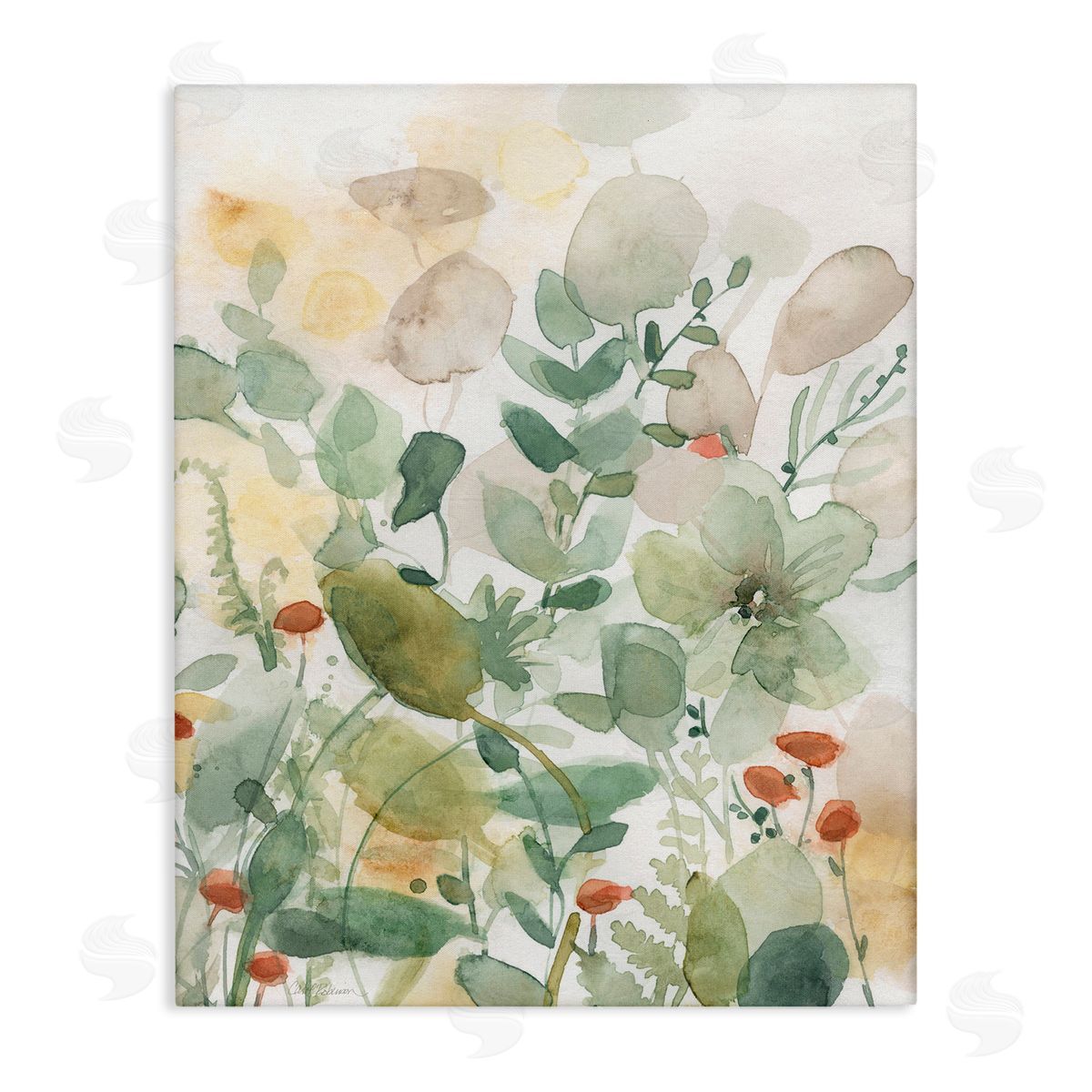 Layered Transparent Leaves Canvas Wall Art, Home Decor by Carol Robinson