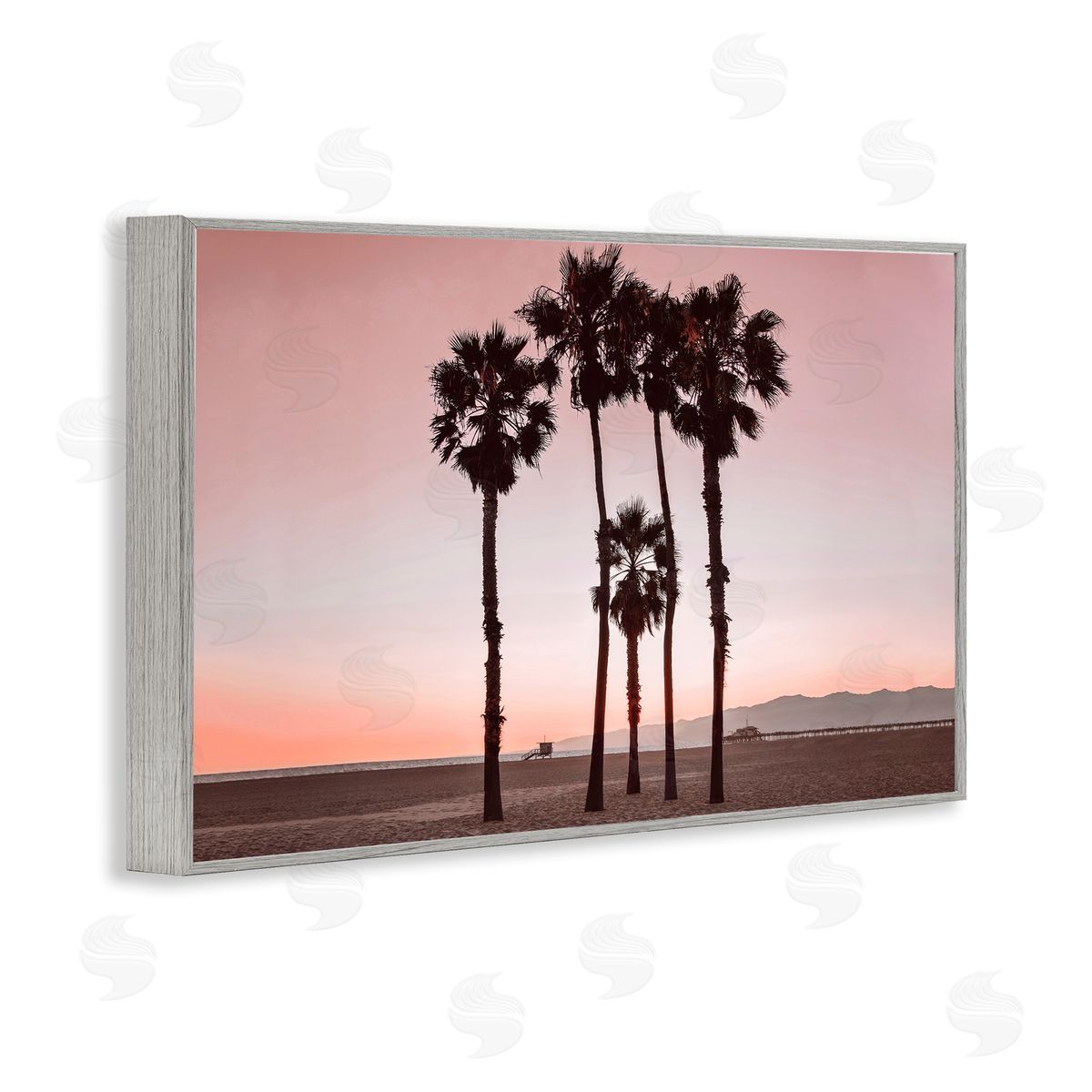 Cluster of Palm Trees Grey Frame Print Wall Art, Home Decor by Natalie Carpentieri