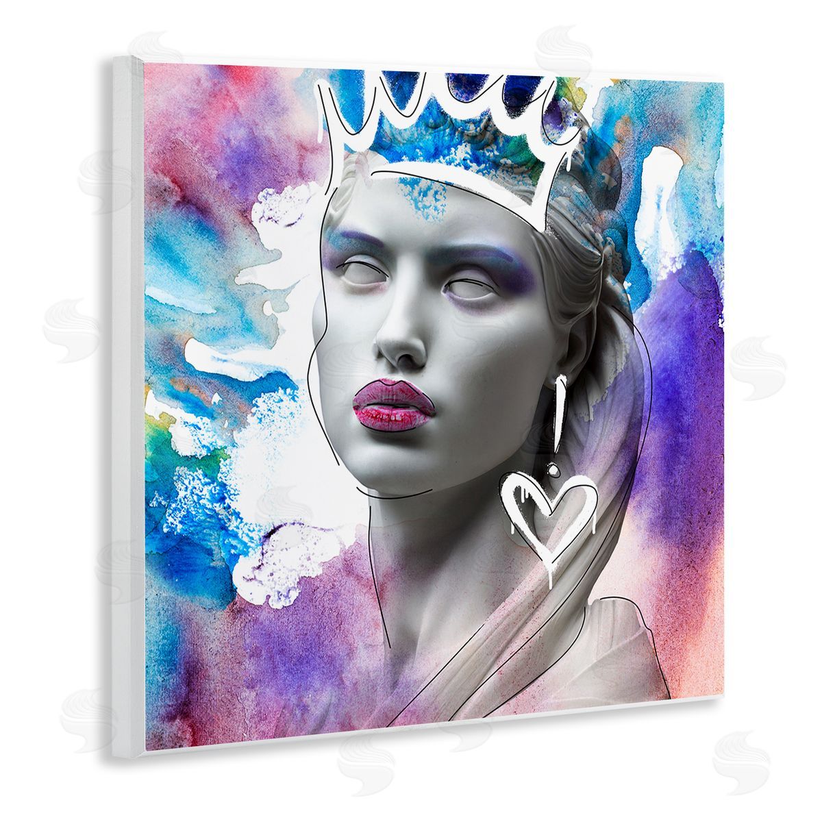 Modern Crowned Woman Wood Plaque Wall Art, Home Decor by CAD Designs