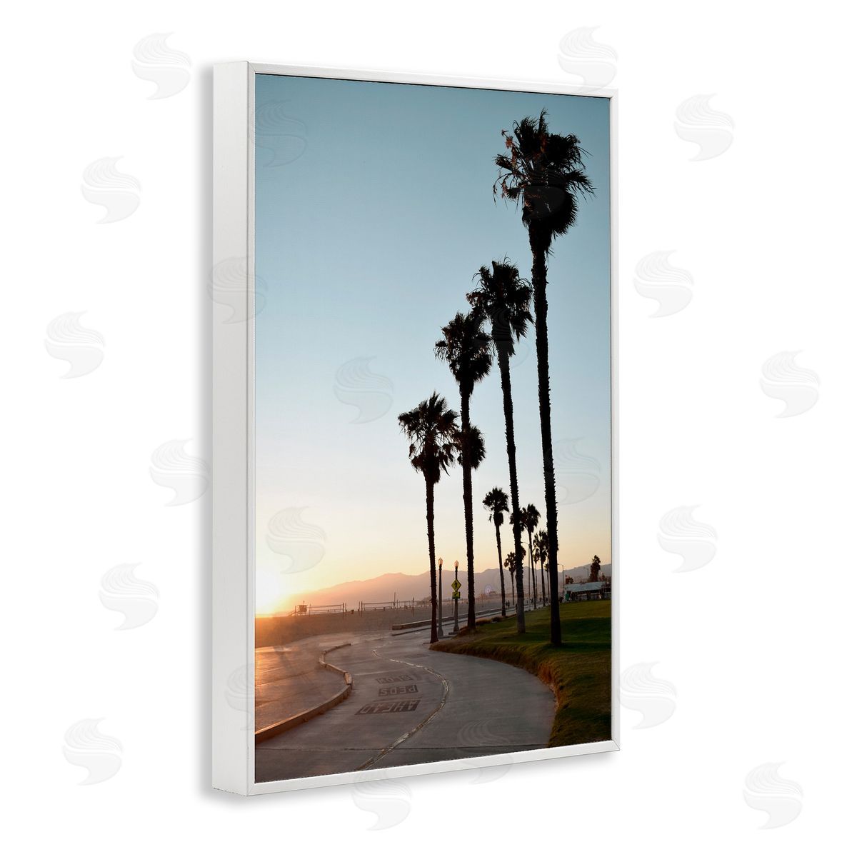 Clear Day Palm Trees White Frame Print Wall Art, Home Decor by Natalie Carpentieri