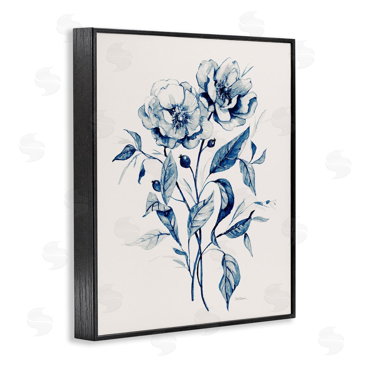 Vintage Flower Bundle Black Frame Print Wall Art, Home Decor by Carol Robinson