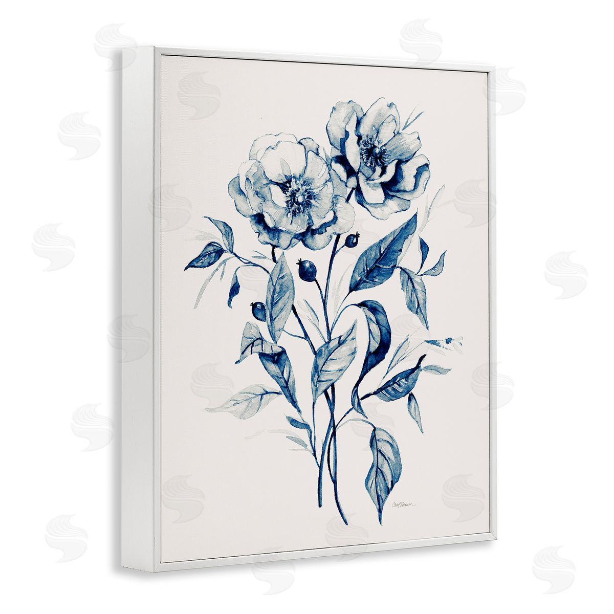 Vintage Flower Bundle White Frame Print Wall Art, Home Decor by Carol Robinson