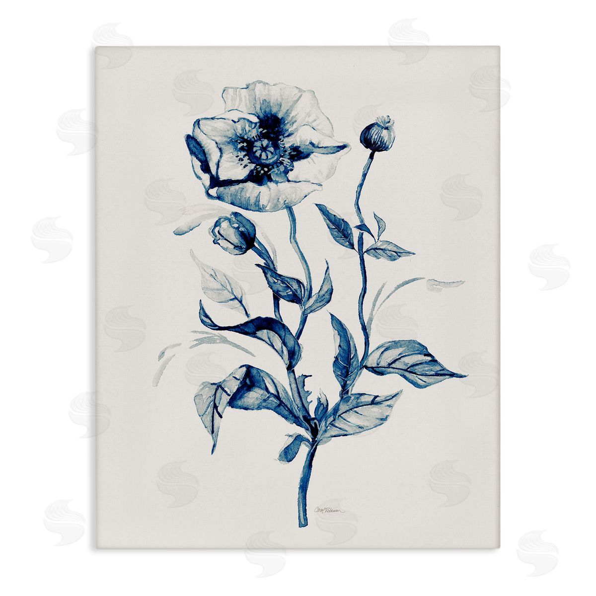 Vintage Budding Florals Canvas Wall Art, Home Decor by Carol Robinson