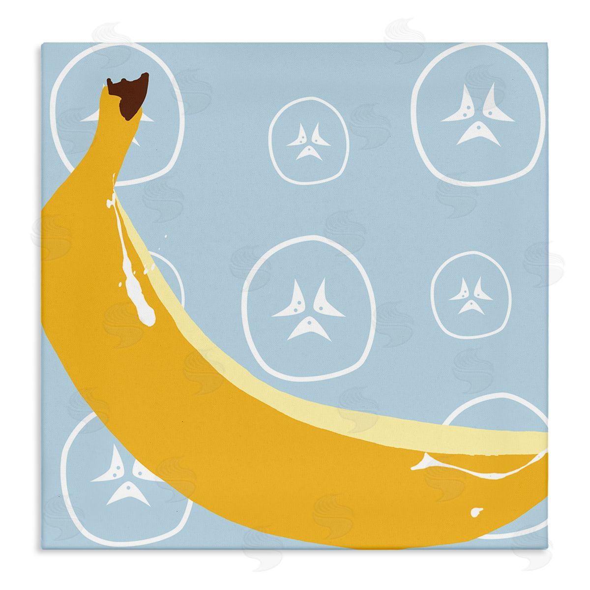 Bright Banana Fruit Canvas Wall Art, Home Decor by Daniela Santiago