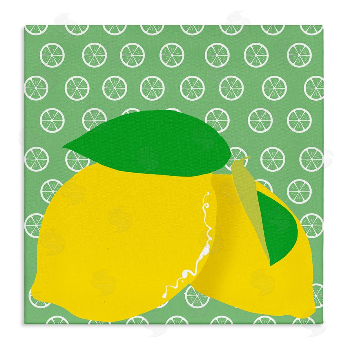 Bright Lemon Fruit Canvas Wall Art, Home Decor by Daniela Santiago