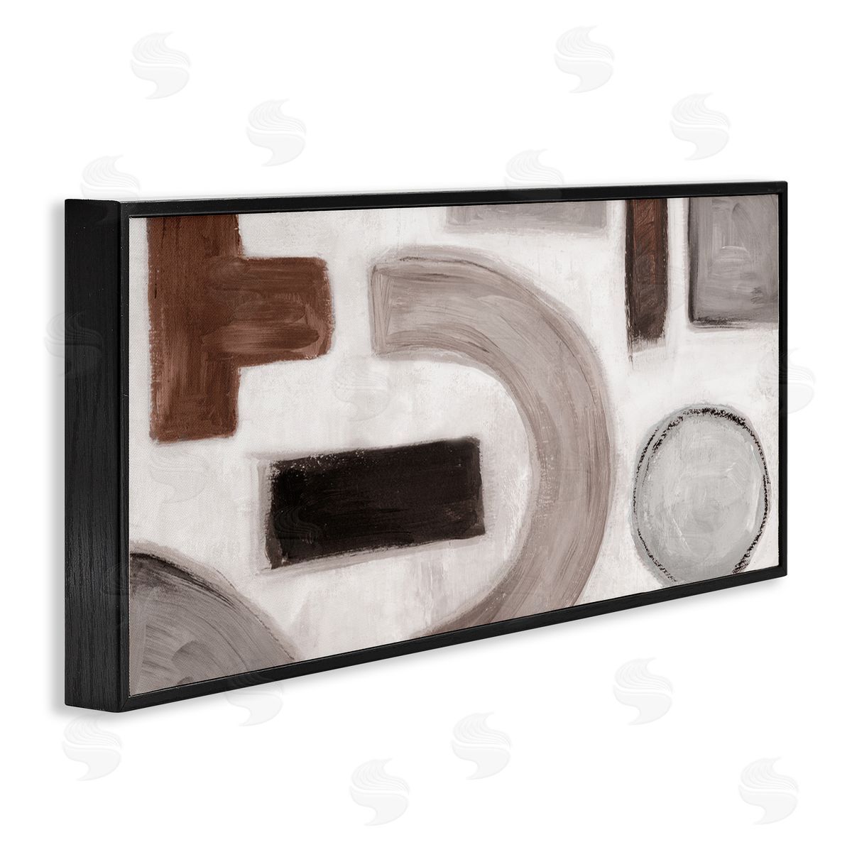 Boho Geometric Shapes Black Frame Print Wall Art, Home Decor by Emma Peal