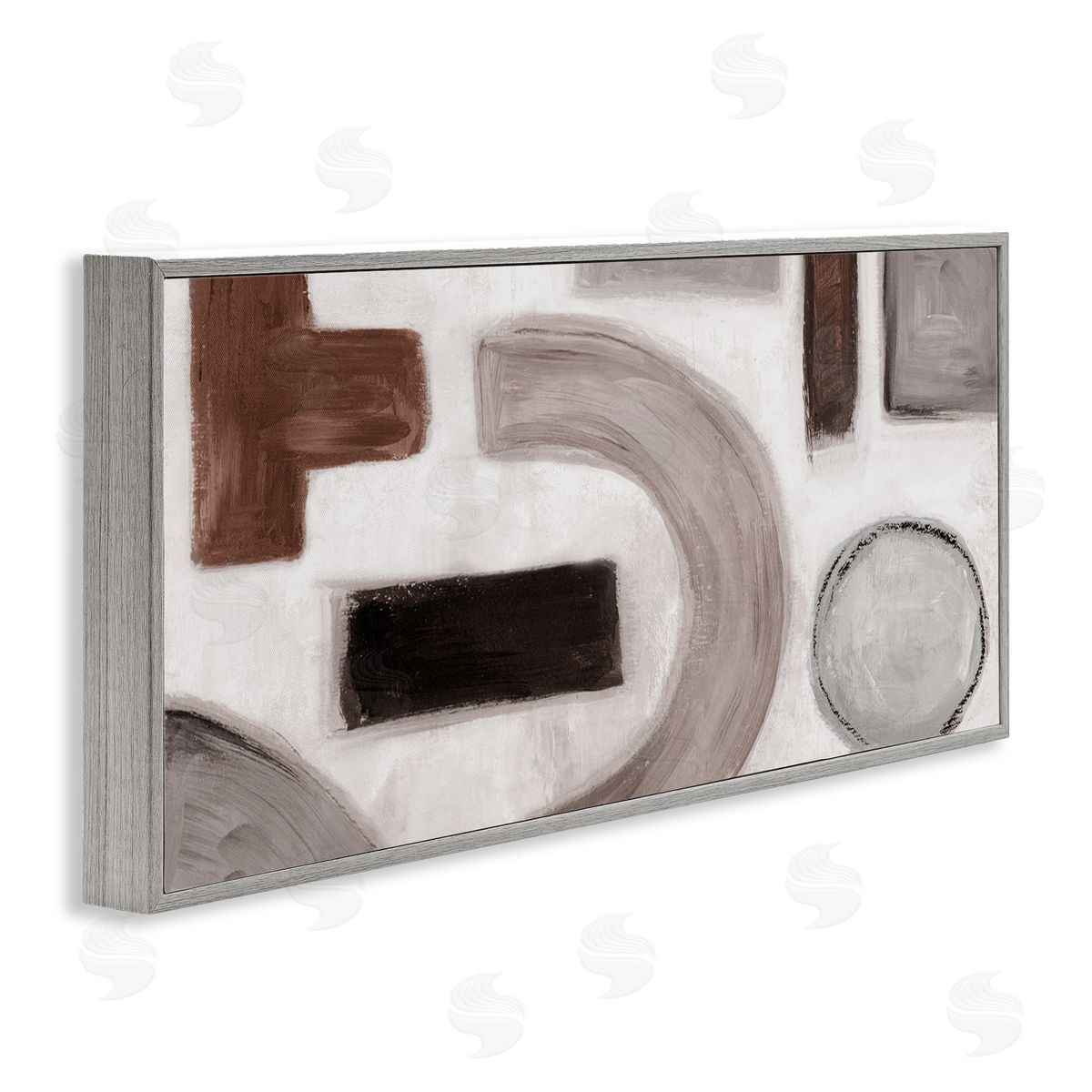 Boho Geometric Shapes Grey Frame Print Wall Art, Home Decor by Emma Peal
