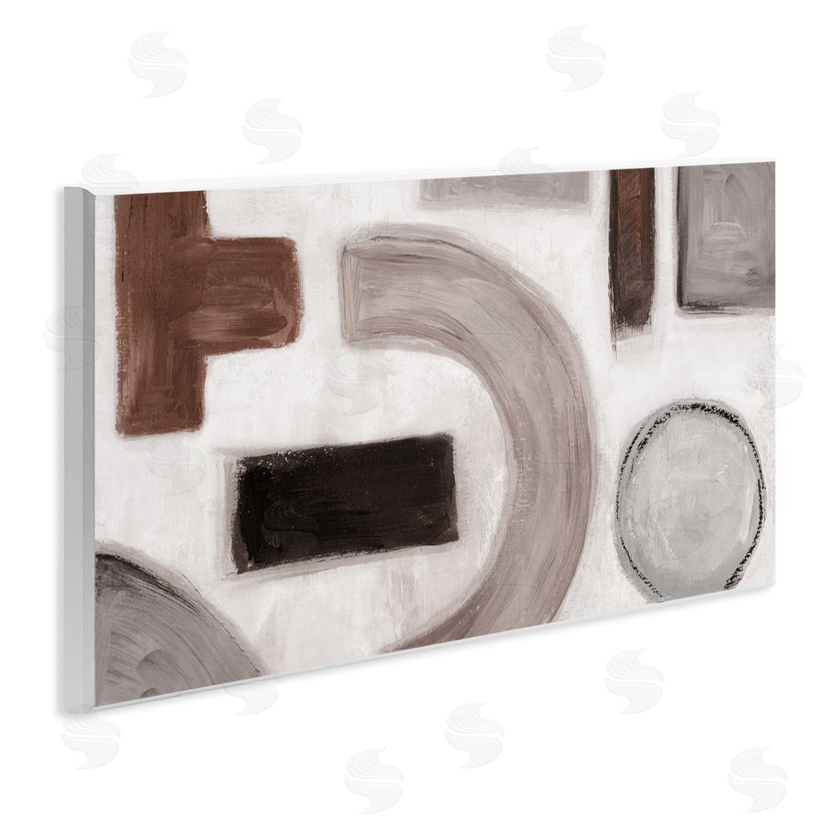 Boho Geometric Shapes Wood Plaque Wall Art, Home Decor by Emma Peal