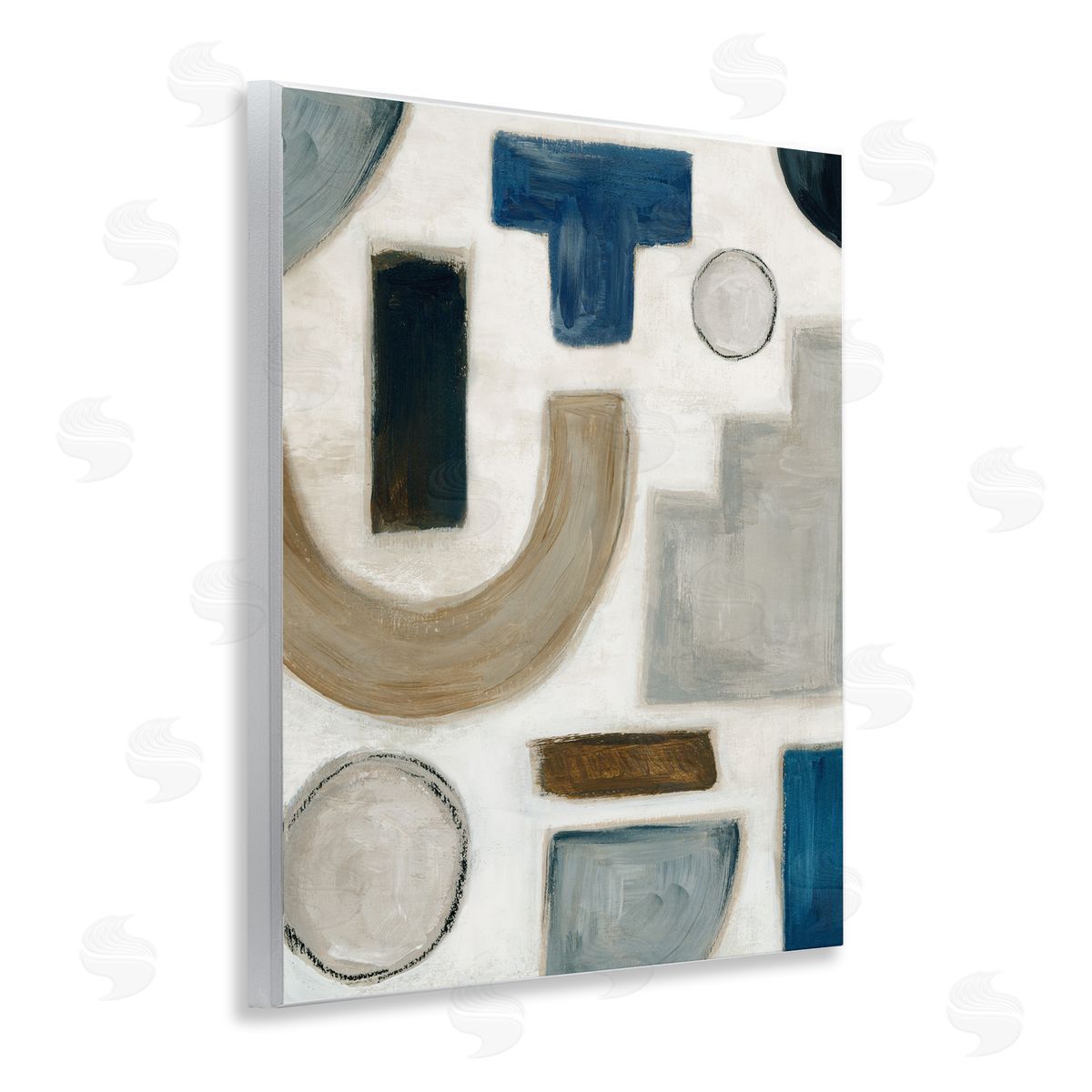 Natural Tone Shapes Wood Plaque Wall Art, Home Decor by Emma Peal