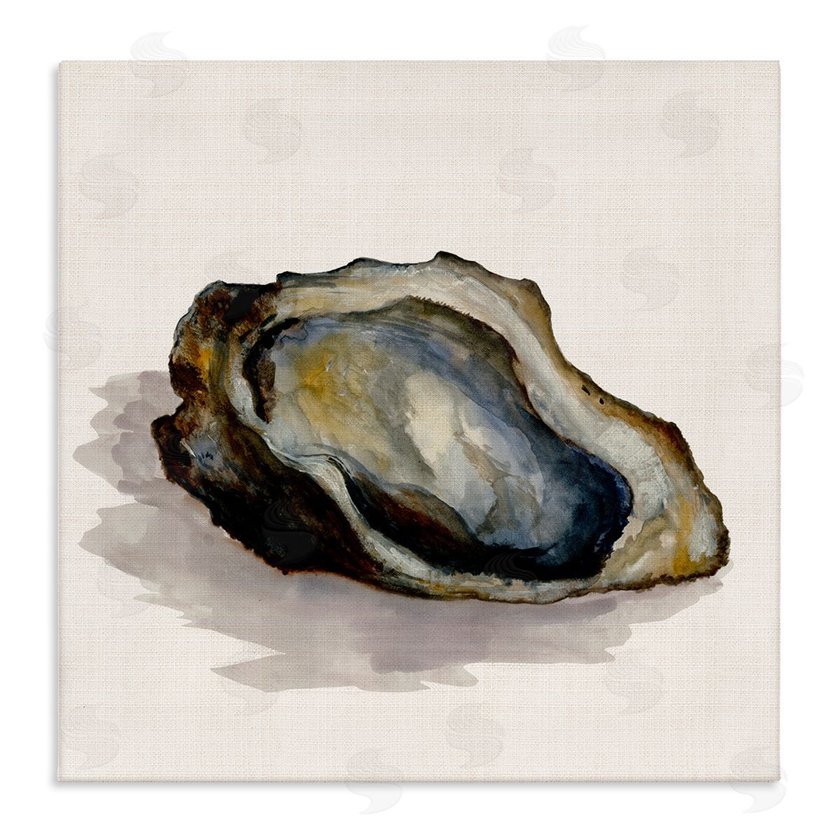 Oyster Shell on Beige Canvas Wall Art, Home Decor by Jacob Q