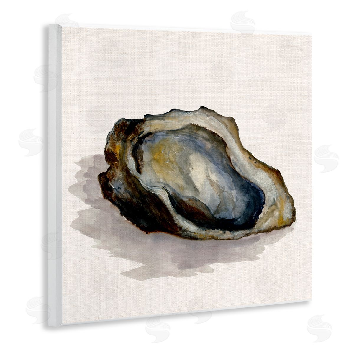 Oyster Shell on Beige Wood Plaque Wall Art, Home Decor by Jacob Q