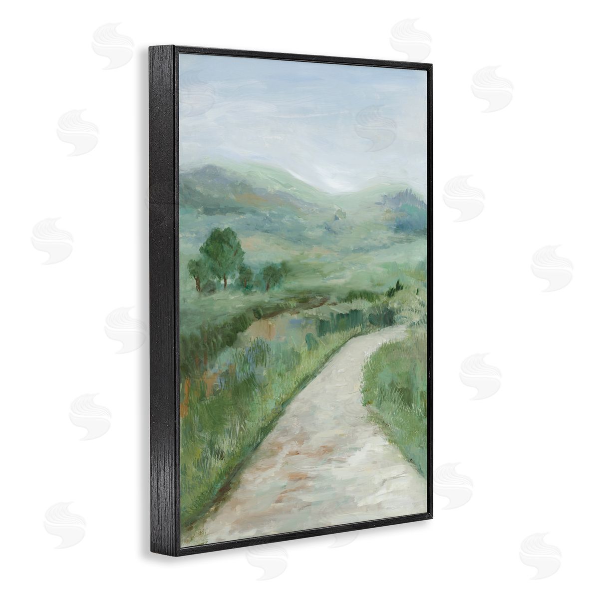 Curving Path Landscape Black Frame Print Wall Art, Home Decor by Jacob Q