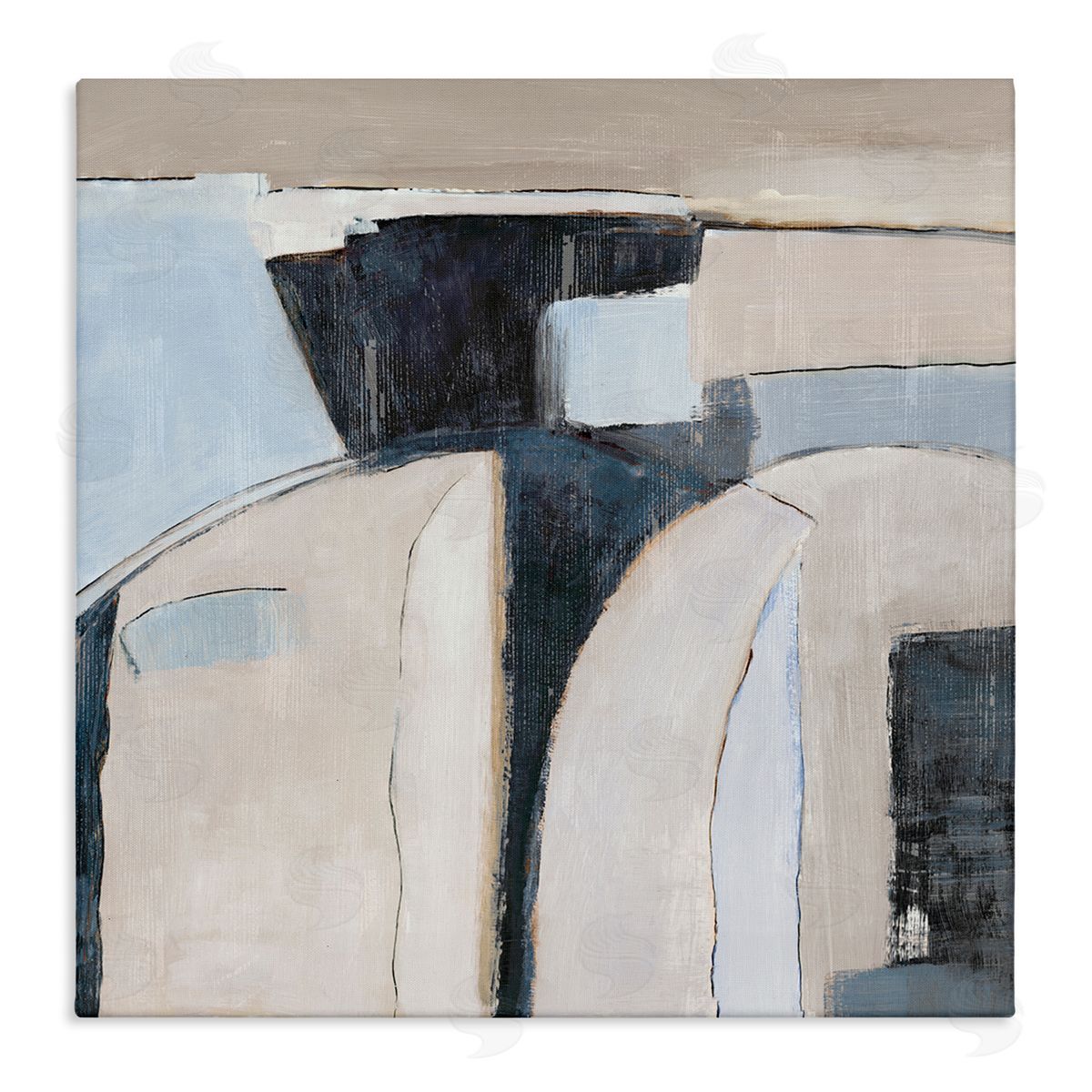 Southwestern Beige & Grey Canvas Wall Art, Home Decor by Jacob Q