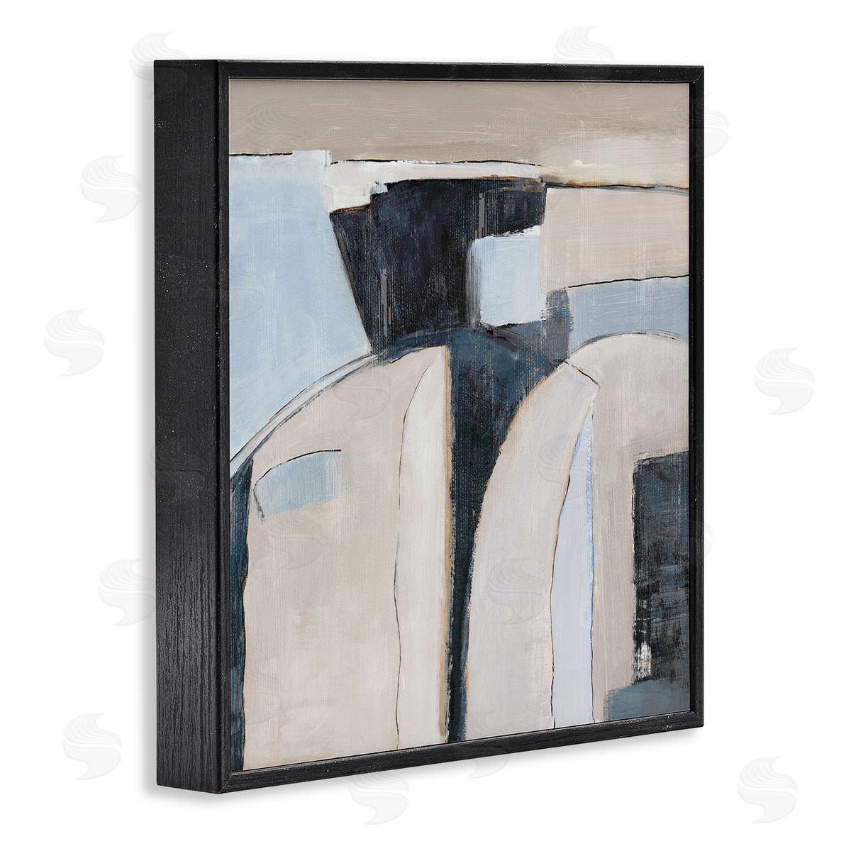 Southwestern Beige & Grey Black Frame Print Wall Art, Home Decor by Jacob Q