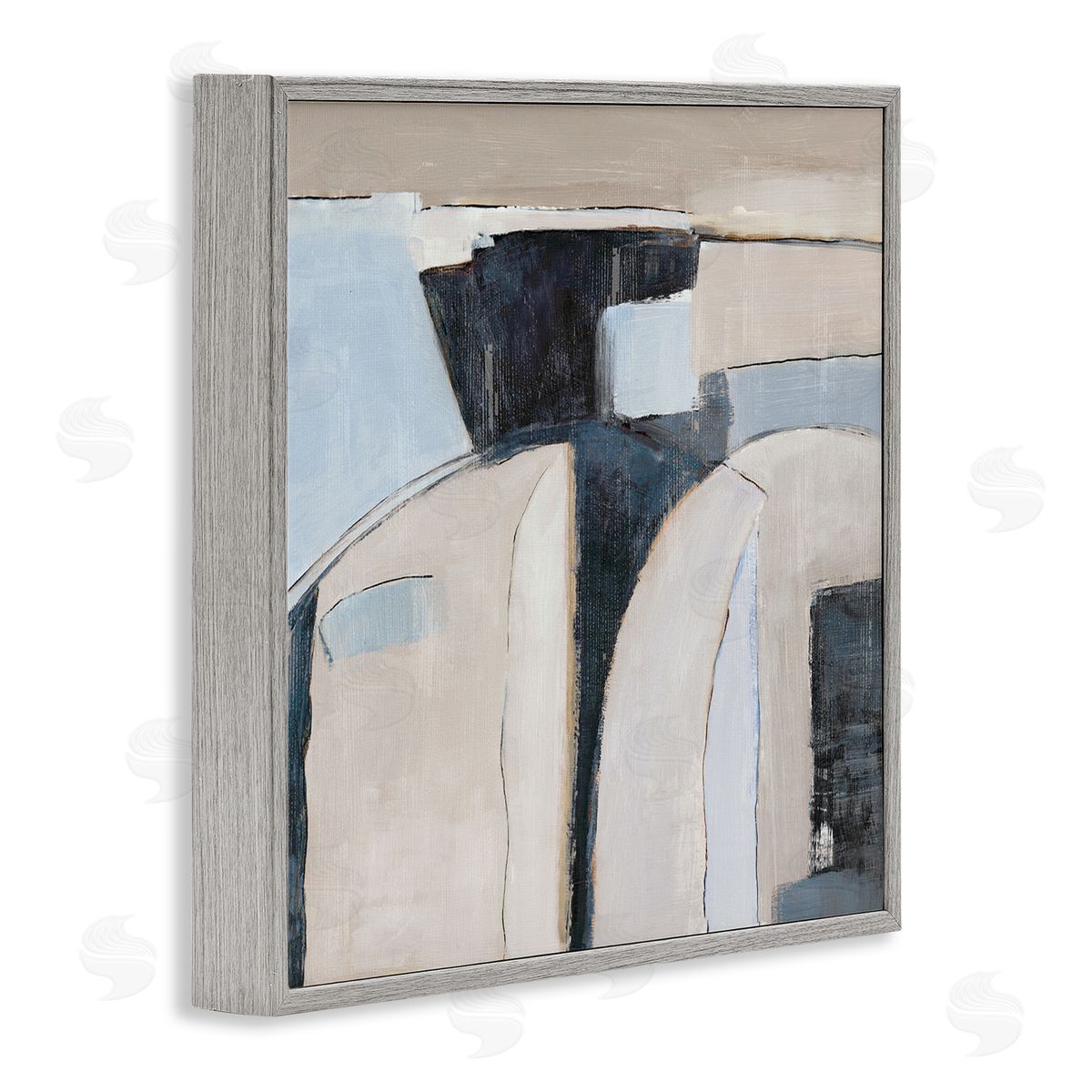 Southwestern Beige & Grey Grey Frame Print Wall Art, Home Decor by Jacob Q