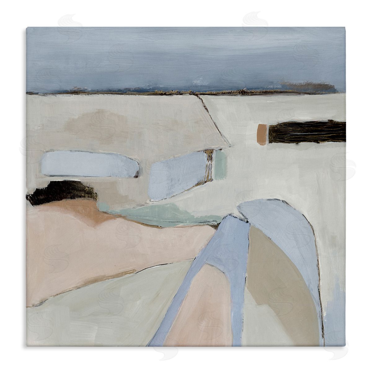 Organic Neutral Landscape Canvas Wall Art, Home Decor by Jacob Q