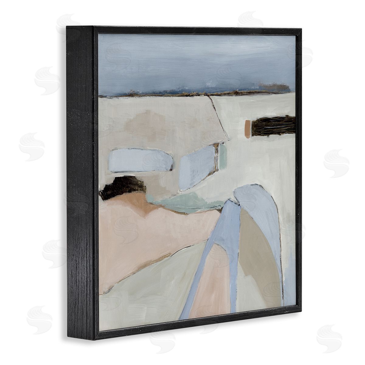 Organic Neutral Landscape Black Frame Print Wall Art, Home Decor by Jacob Q