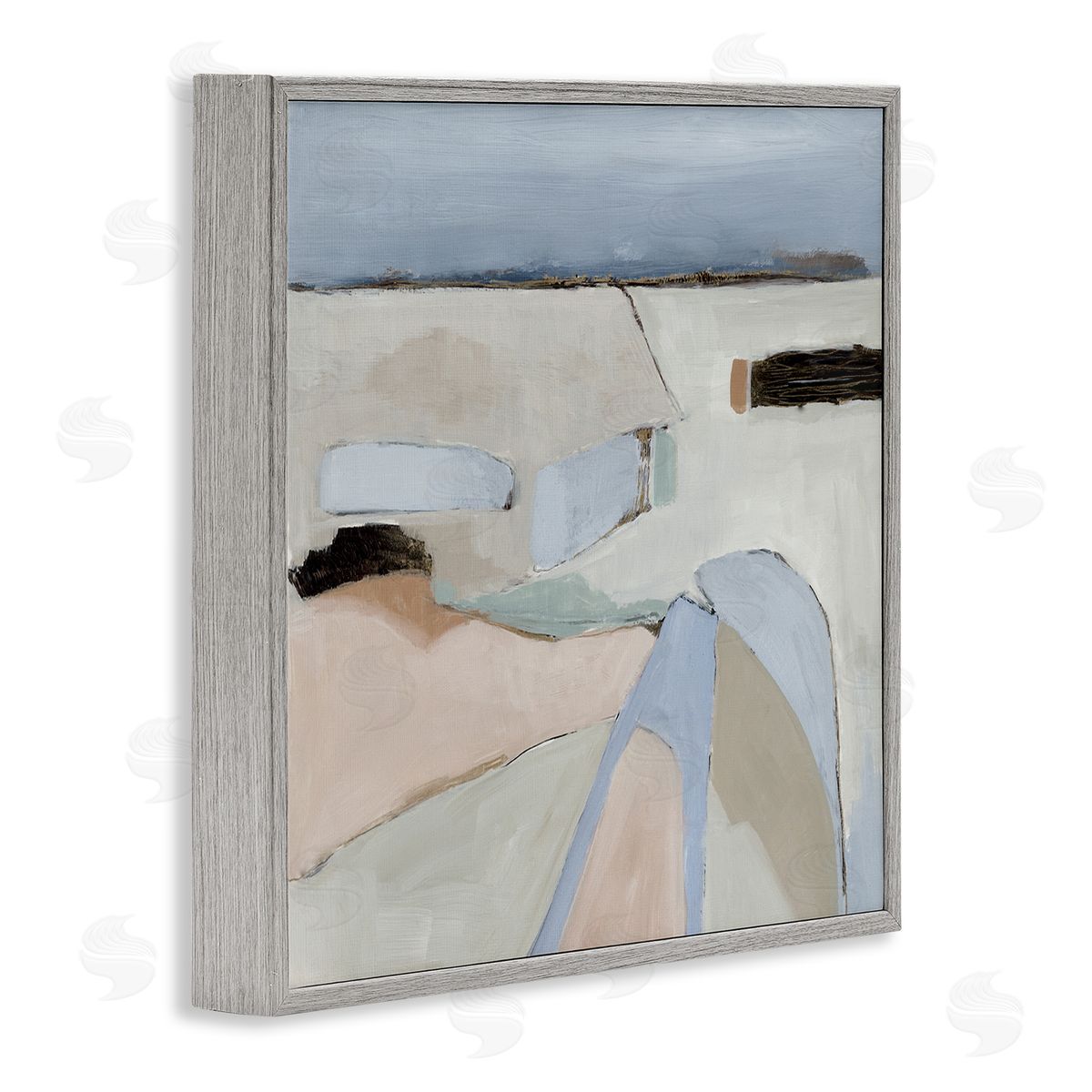Organic Neutral Landscape Grey Frame Print Wall Art, Home Decor by Jacob Q