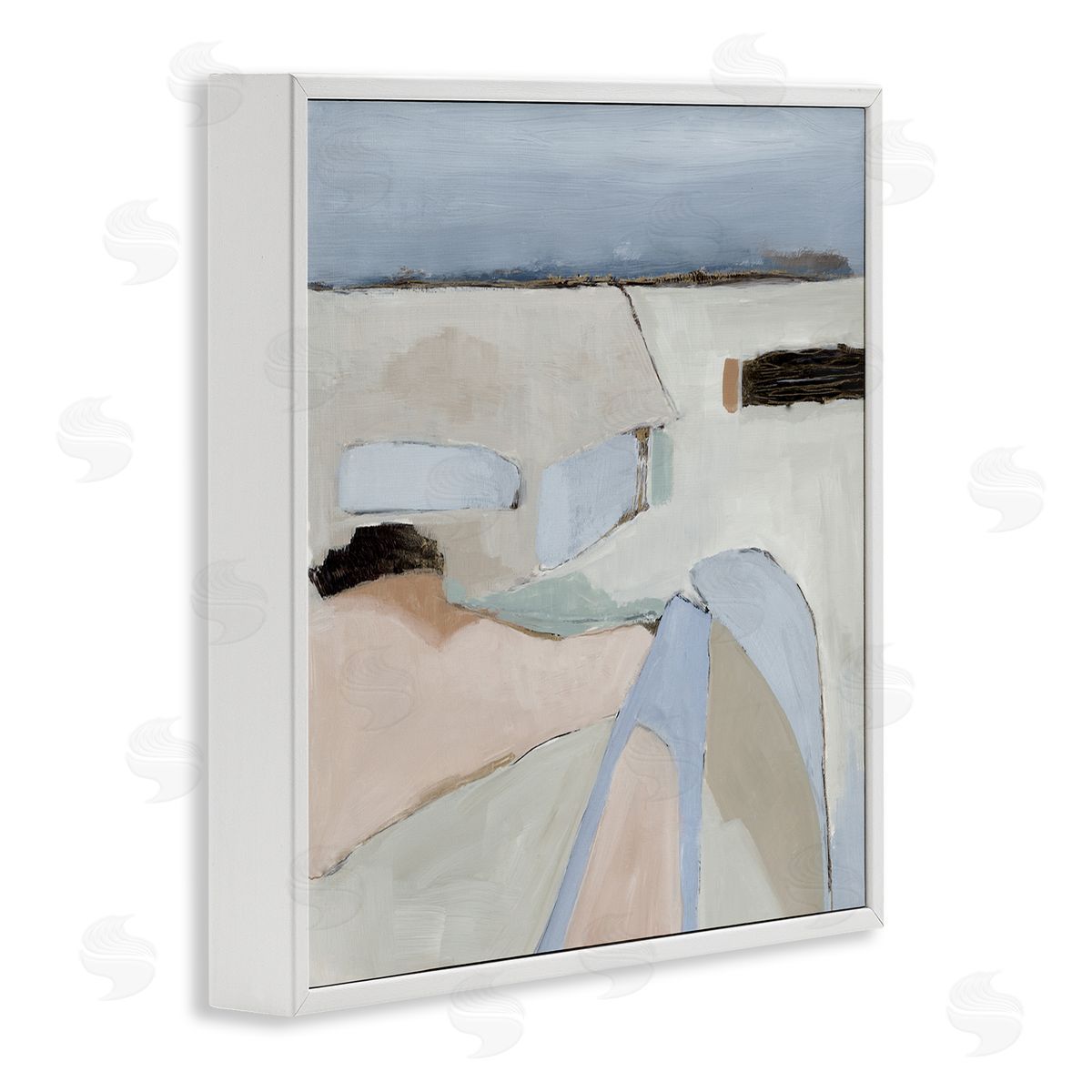 Organic Neutral Landscape White Frame Print Wall Art, Home Decor by Jacob Q