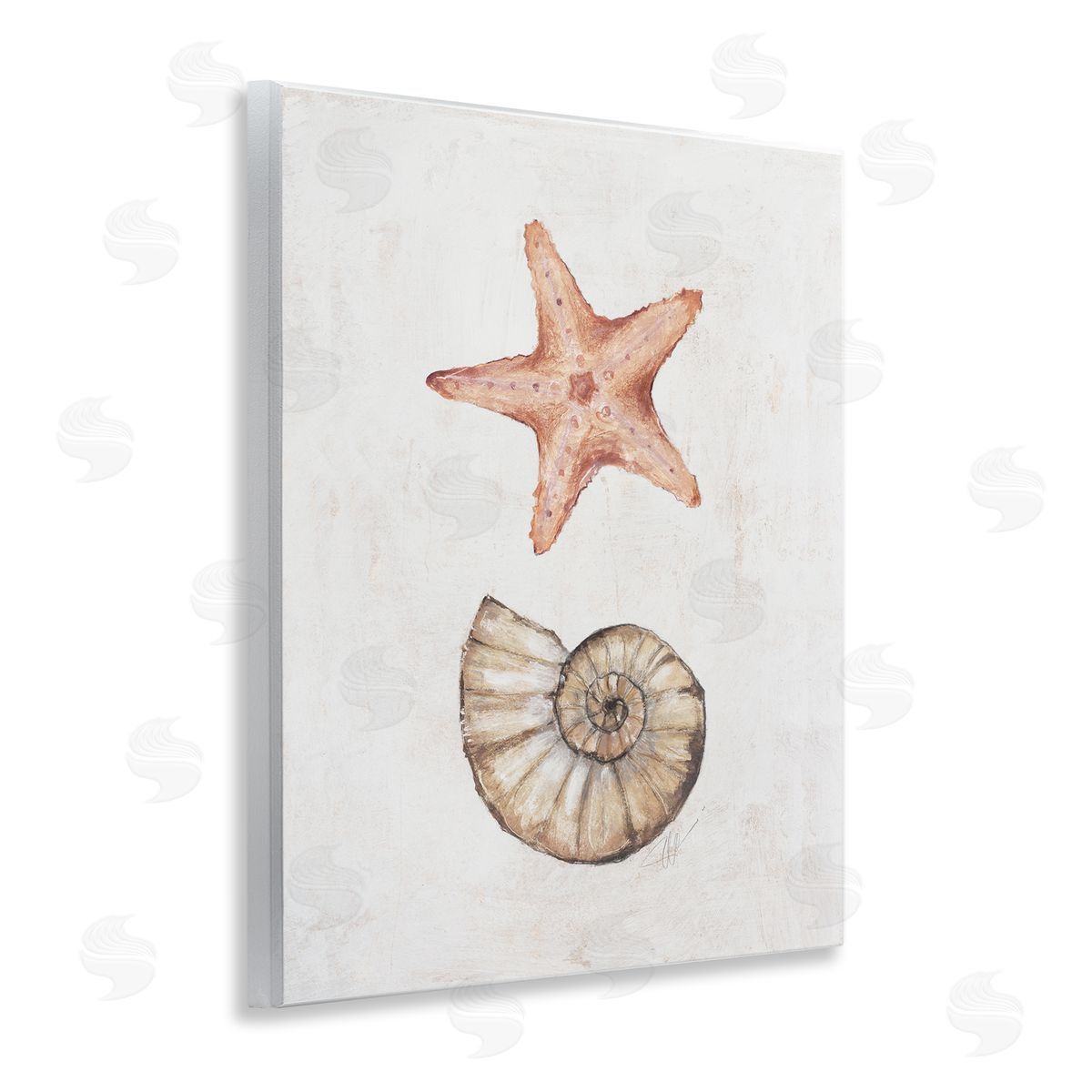 Subtle Sea Life Wood Plaque Wall Art, Home Decor by Filippo Ioco