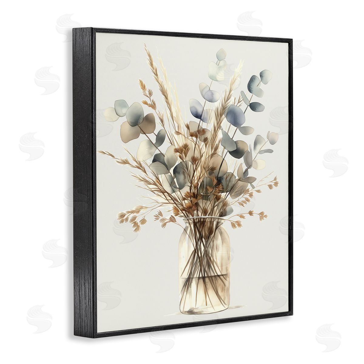 Opaque Eucalyptus Bouquet Black Frame Print Wall Art, Home Decor by Steve Hunziker