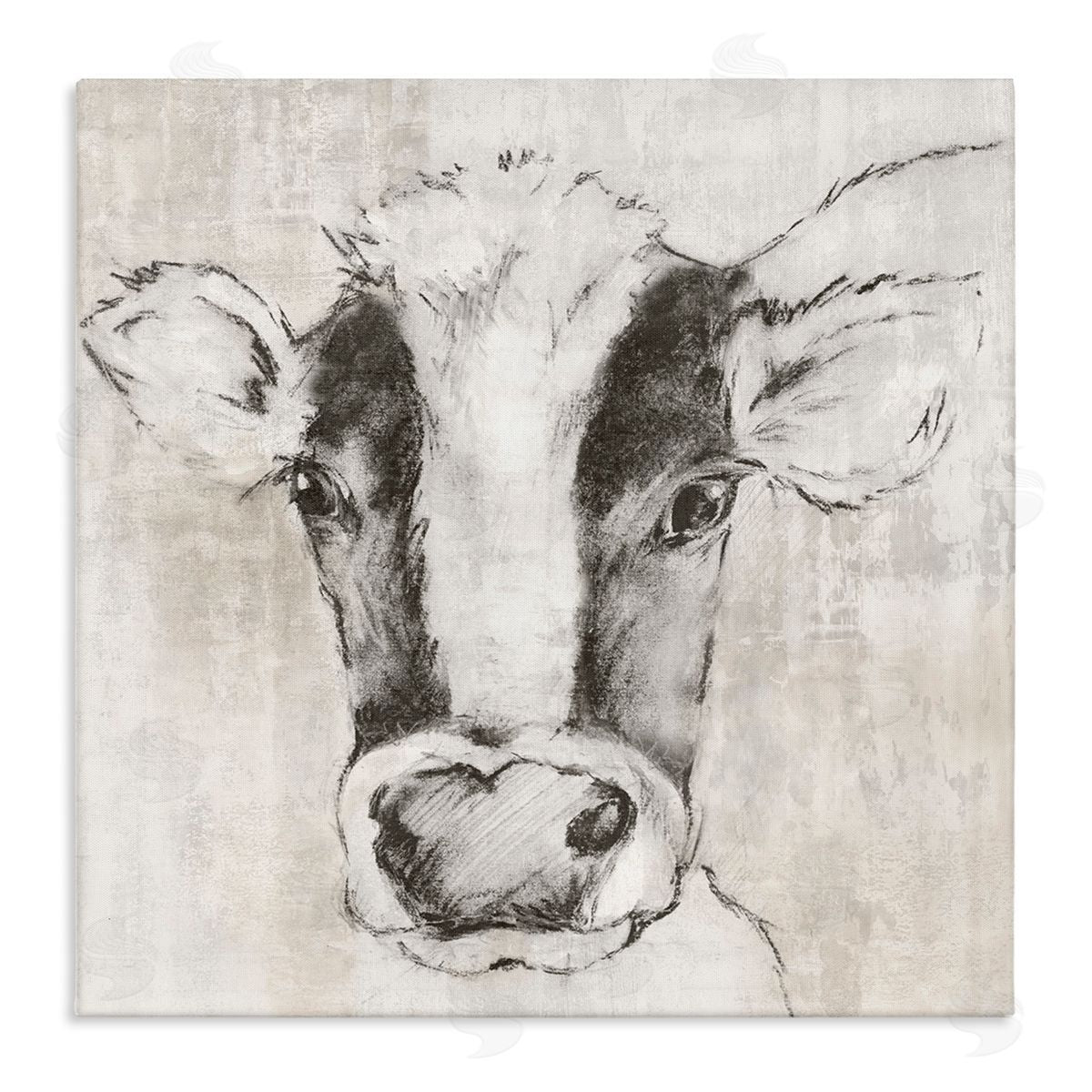 Cow Sketch Impression Canvas Wall Art, Home Decor by Eli Jones