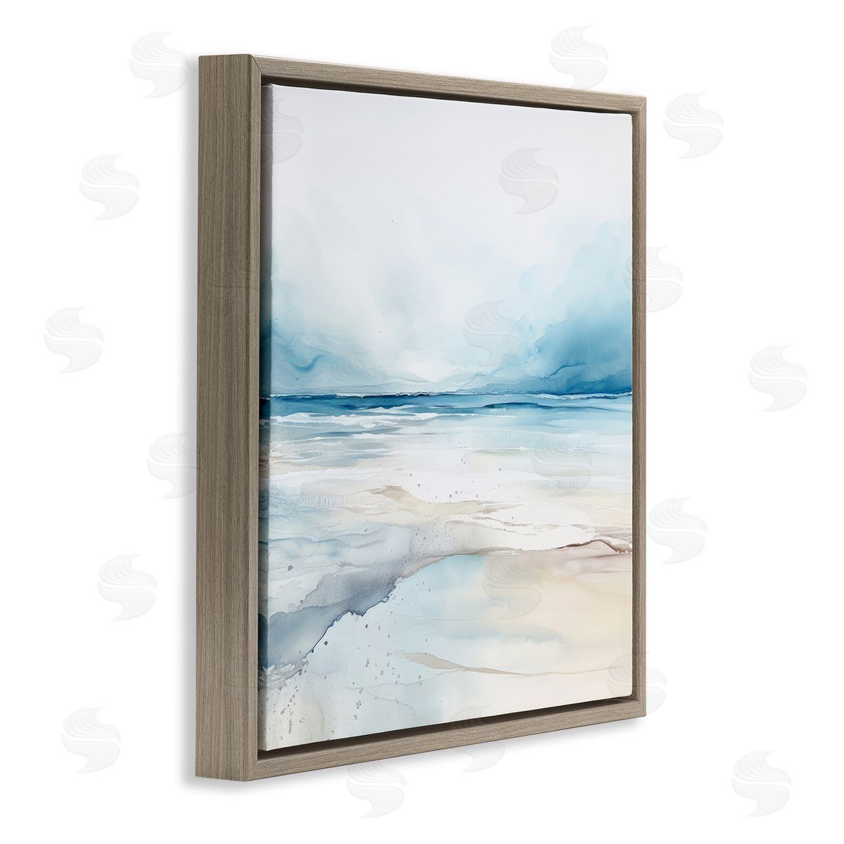 Nautical Scenery Abstract Brown Floating Frame Canvas Wall Art, Home Decor by Irena Orlov