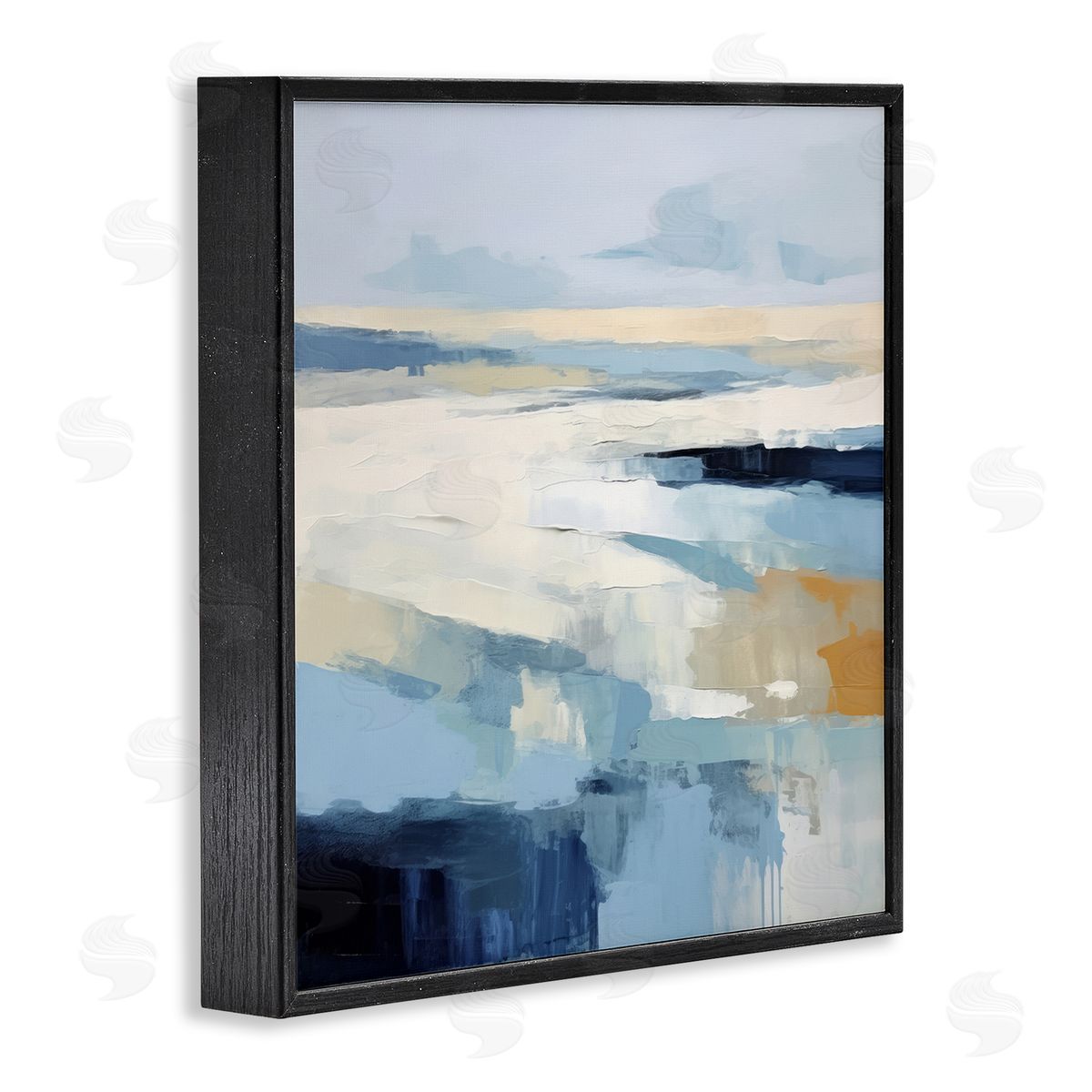 Energetic Flowing Terrain Black Frame Print Wall Art, Home Decor by Irena Orlov