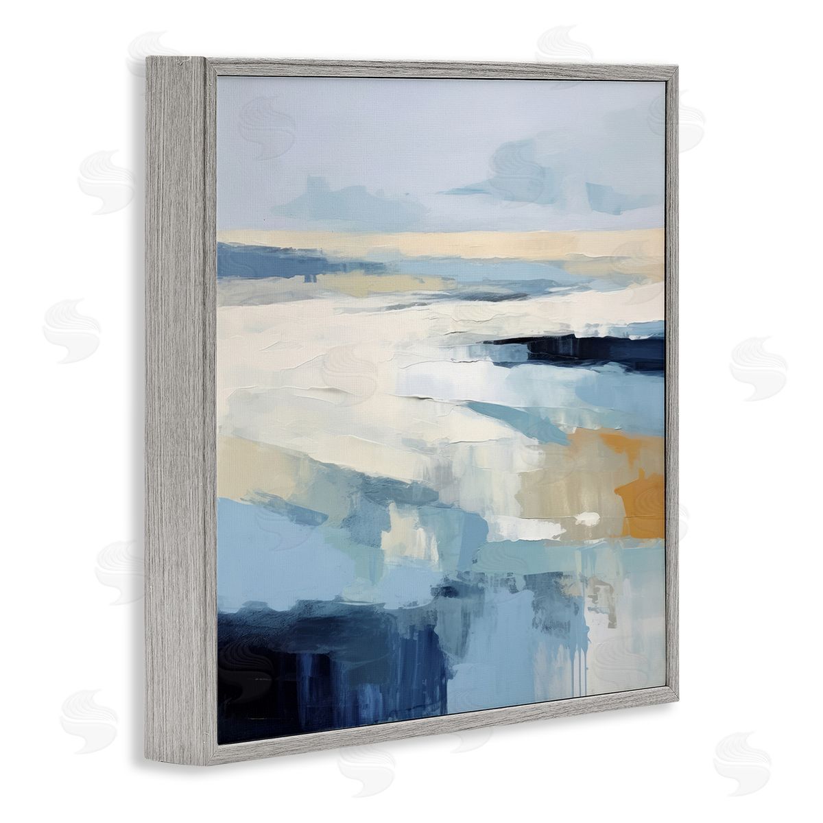 Energetic Flowing Terrain Grey Frame Print Wall Art, Home Decor by Irena Orlov