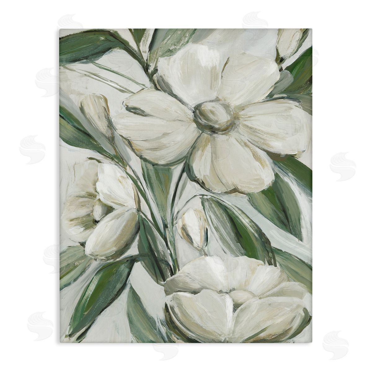 Dogwood on Vines Canvas Wall Art, Home Decor by Hannah Dawson