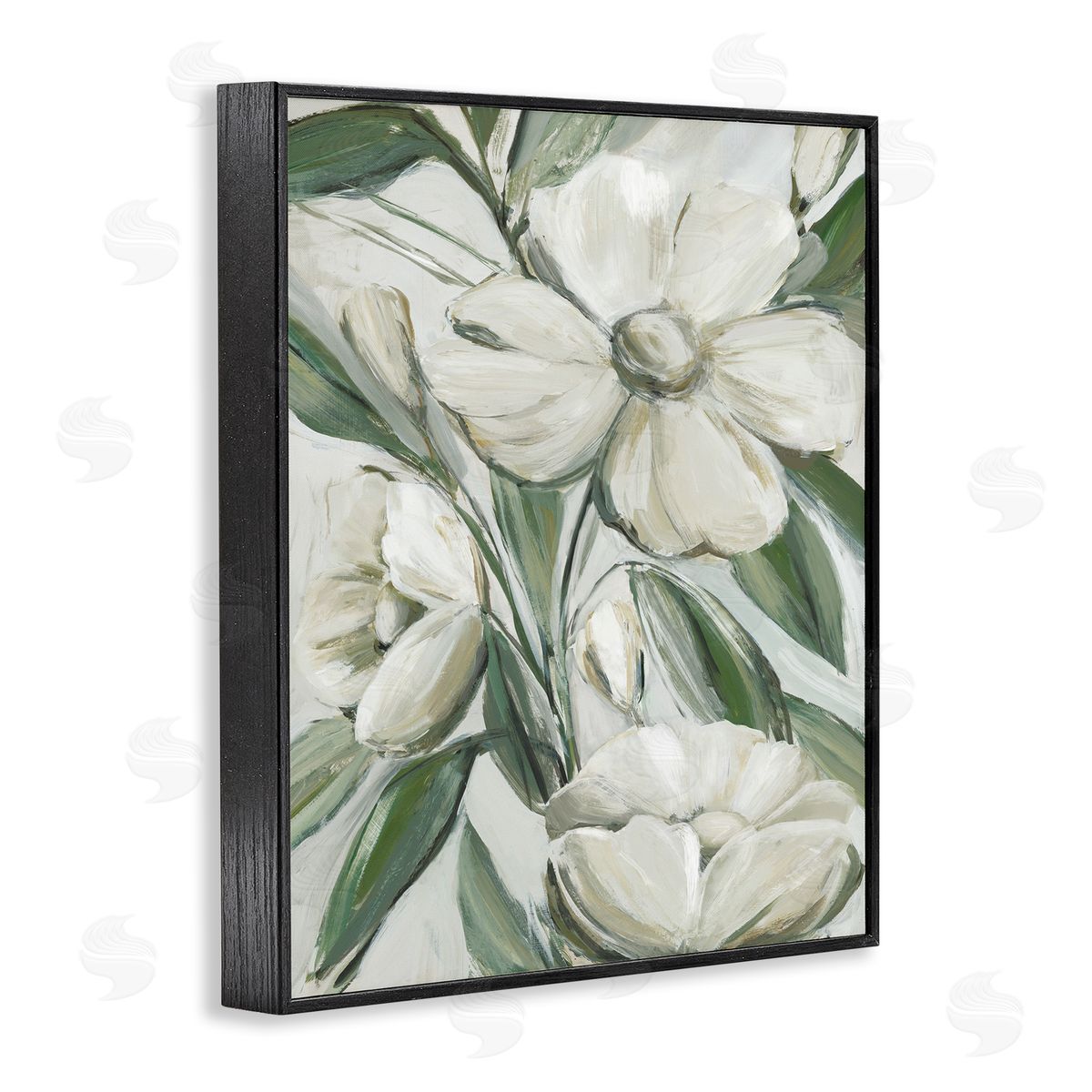 Dogwood on Vines Black Frame Print Wall Art, Home Decor by Hannah Dawson