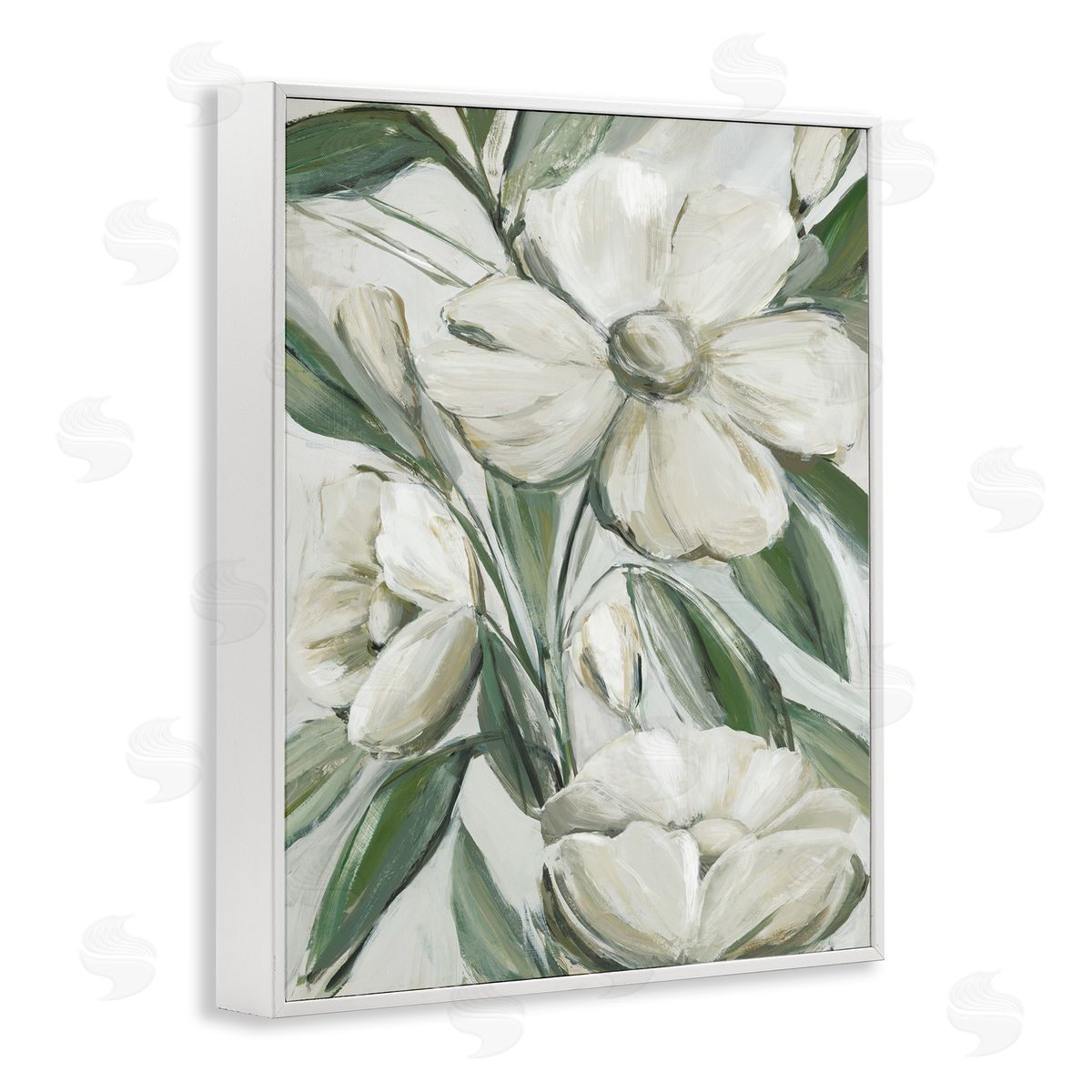 Dogwood on Vines White Frame Print Wall Art, Home Decor by Hannah Dawson