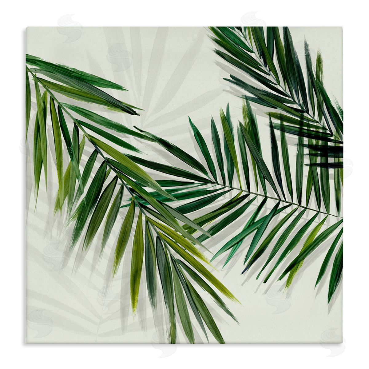 Tropical Palms with Shadows Canvas Wall Art, Home Decor by Hannah Dawson