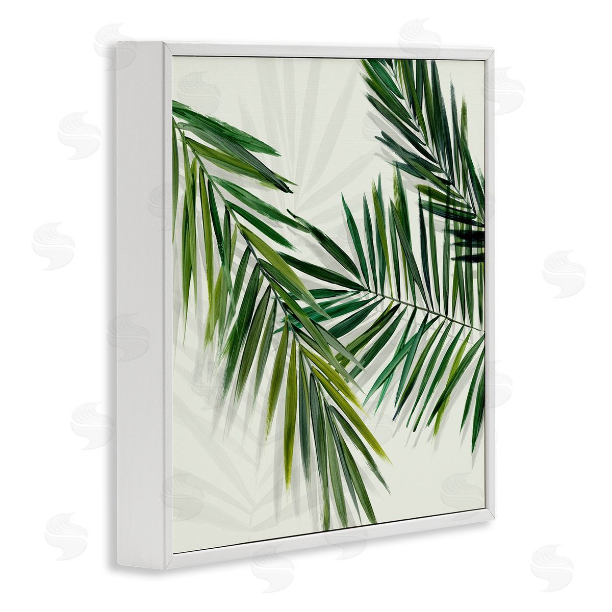 Tropical Palms with Shadows White Frame Print Wall Art, Home Decor by Hannah Dawson