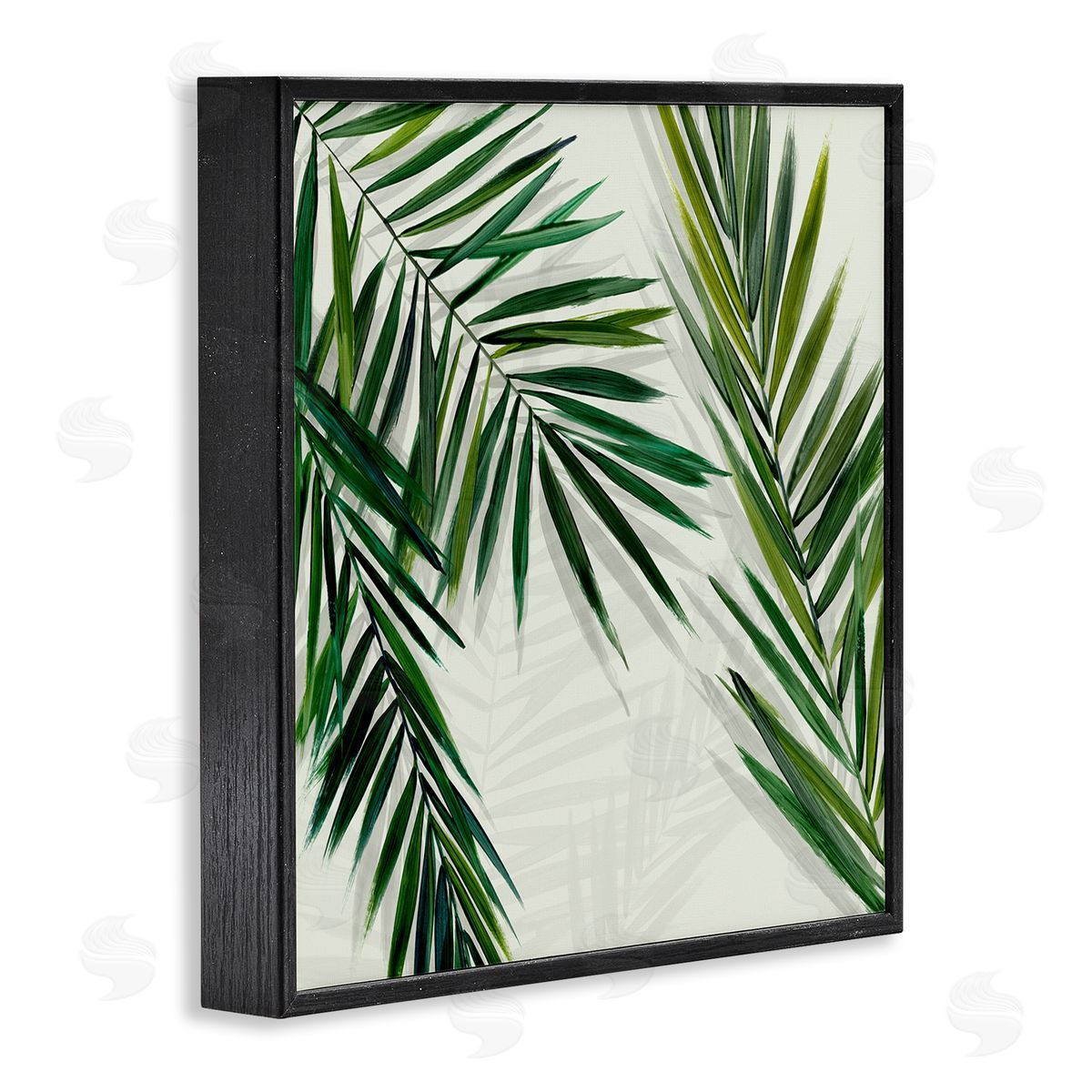 Restful Palms with Shadows Black Frame Print Wall Art, Home Decor by Hannah Dawson