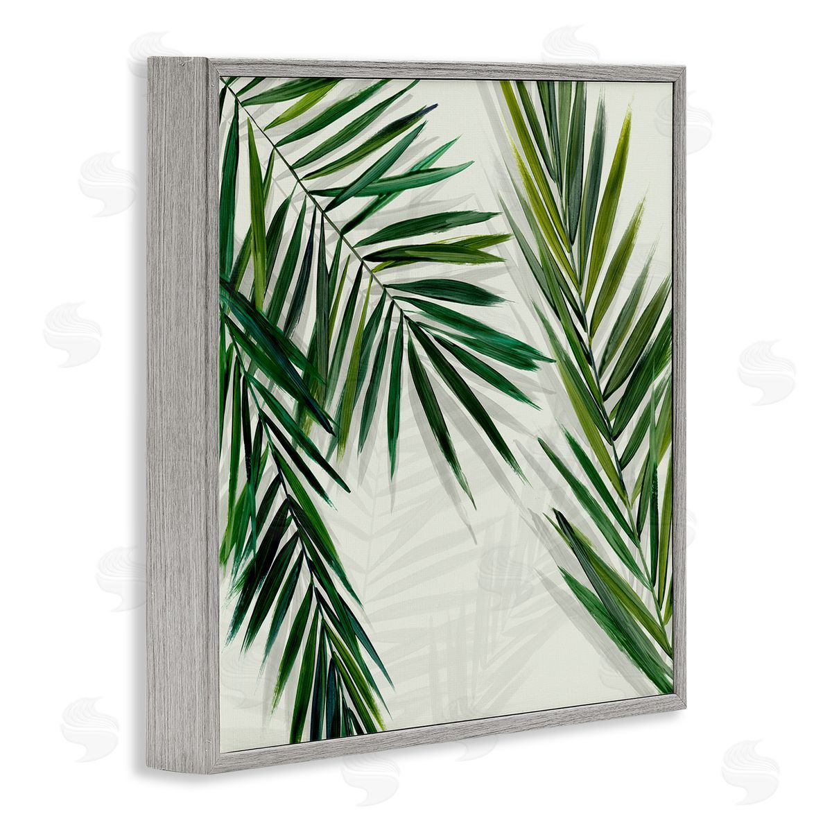 Restful Palms with Shadows Grey Frame Print Wall Art, Home Decor by Hannah Dawson
