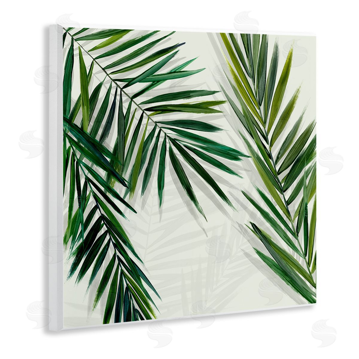 Restful Palms with Shadows Wood Plaque Wall Art, Home Decor by Hannah Dawson
