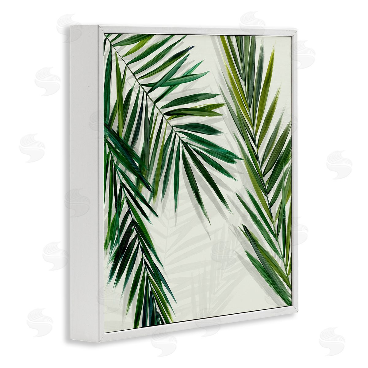 Restful Palms with Shadows White Frame Print Wall Art, Home Decor by Hannah Dawson