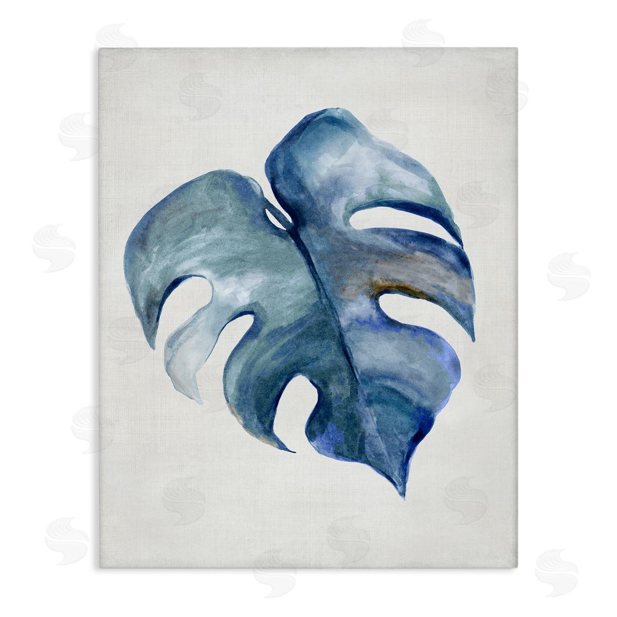 Blue Monstera Leaf Canvas Wall Art, Home Decor by Hannah Dawson