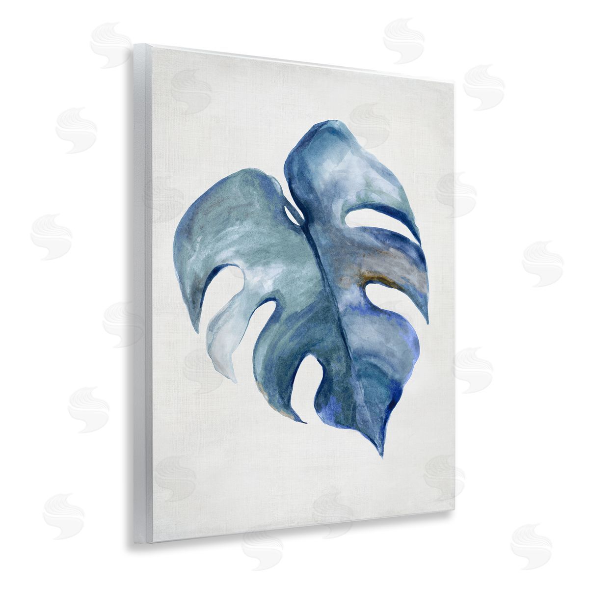 Blue Monstera Leaf Wood Plaque Wall Art, Home Decor by Hannah Dawson