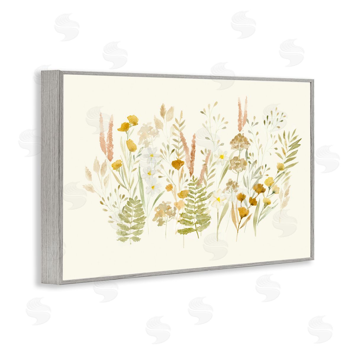 Wild Cottage Blooms Grey Frame Print Wall Art, Home Decor by Hannah Dawson