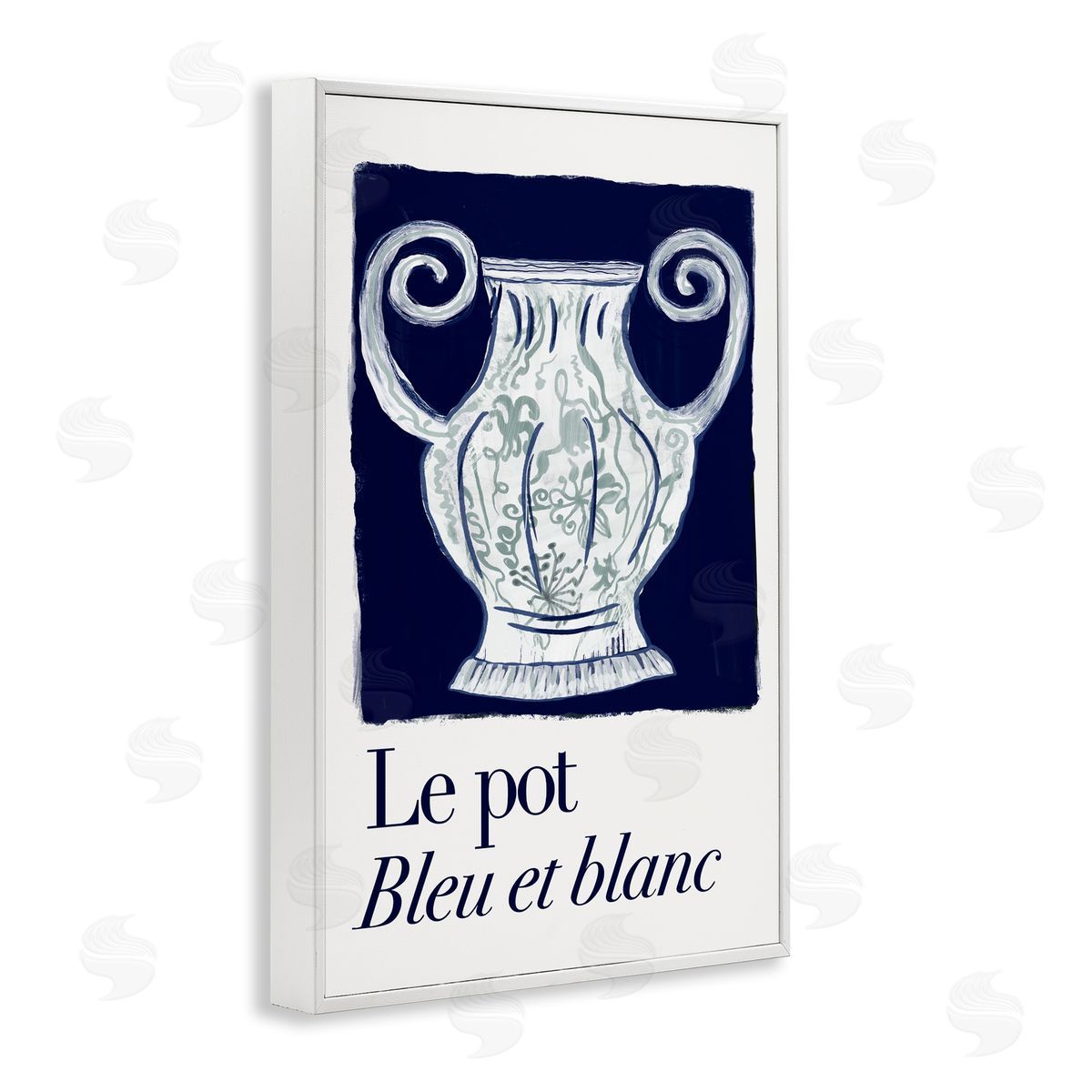 Le Pot Ornate Vase White Frame Print Wall Art, Home Decor by cartissi