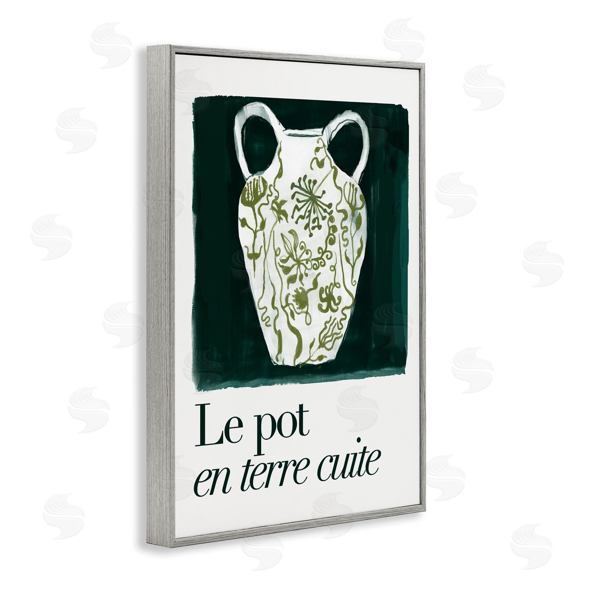 Floral Pot Vase Grey Frame Print Wall Art, Home Decor by cartissi