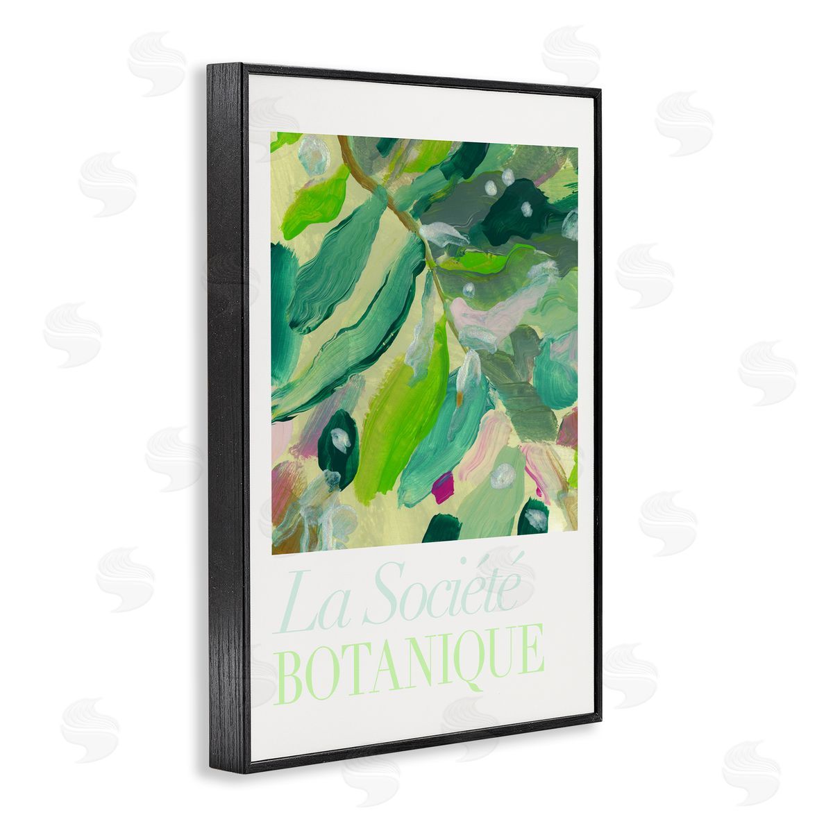 Abstract French Botanicals Black Frame Print Wall Art, Home Decor by cartissi