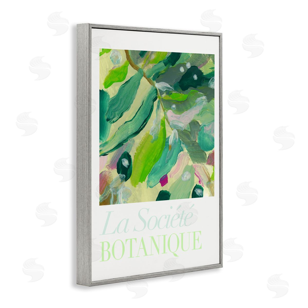 Abstract French Botanicals Grey Frame Print Wall Art, Home Decor by cartissi