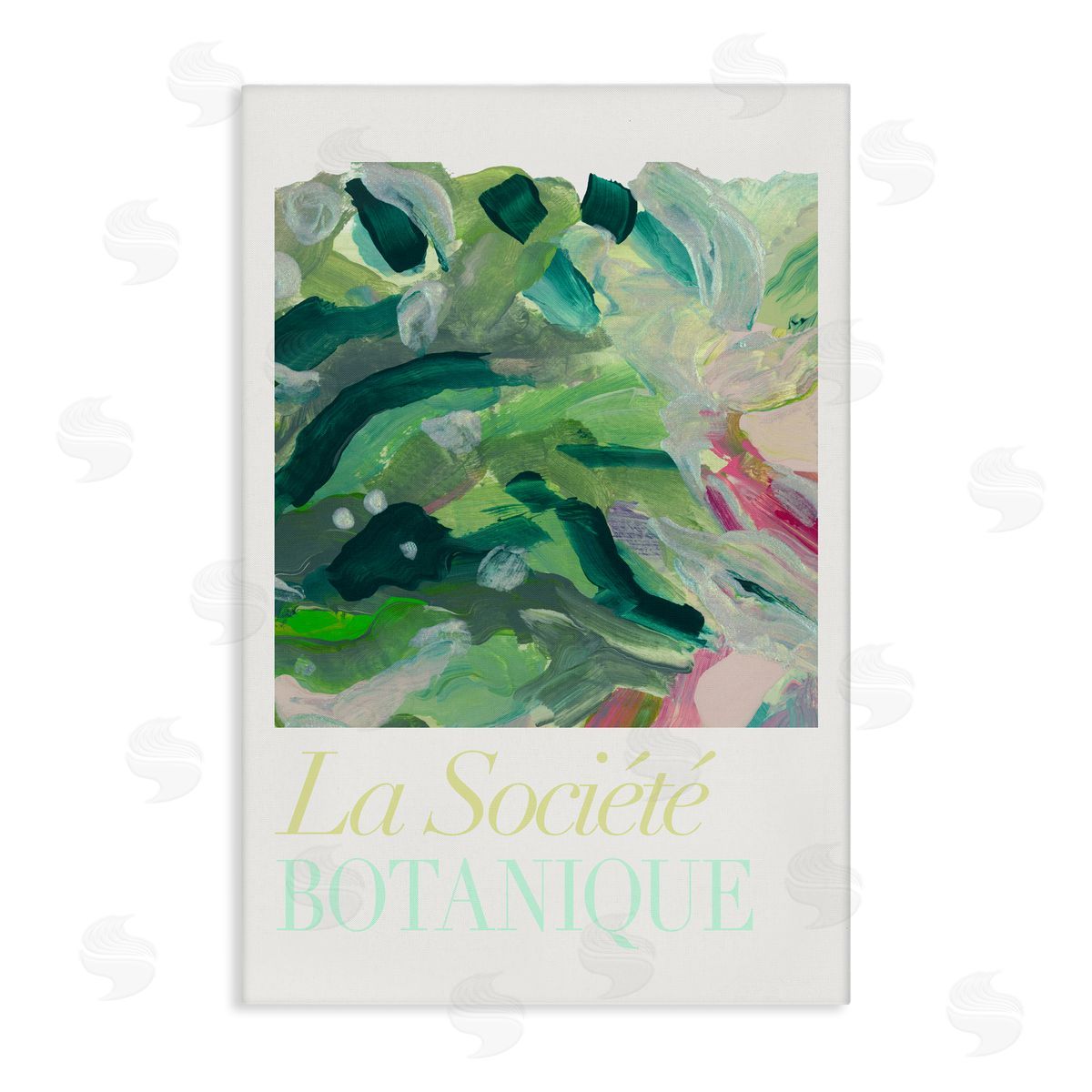 French Leaves Abstraction Canvas Wall Art, Home Decor by cartissi