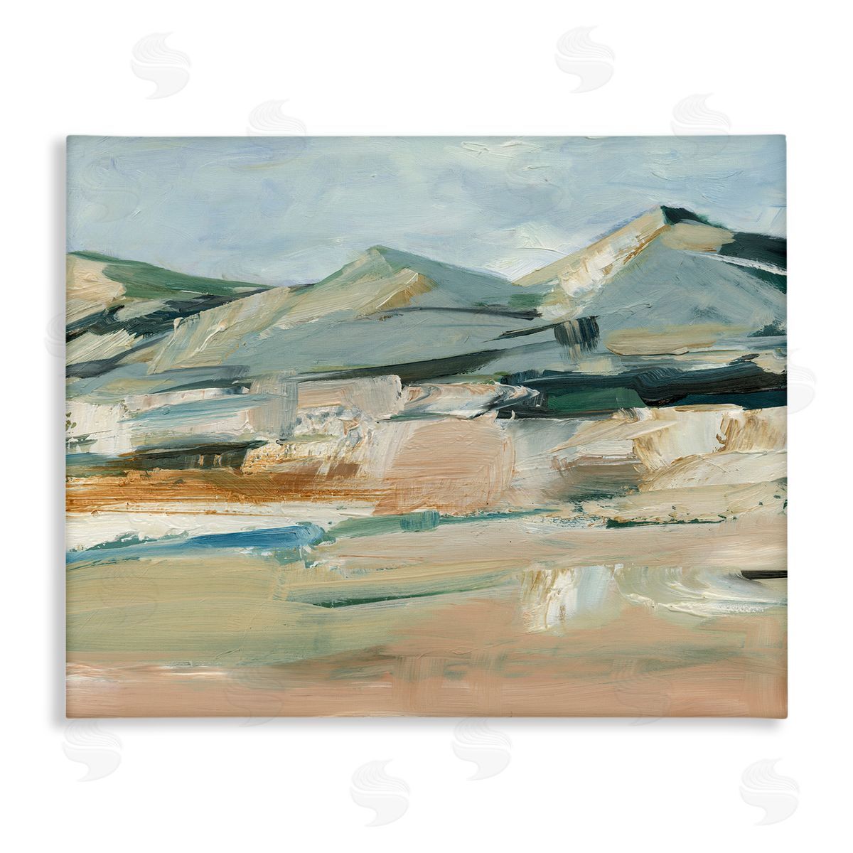Neutral Hued Mountains Canvas Wall Art, Home Decor by Ethan Harper