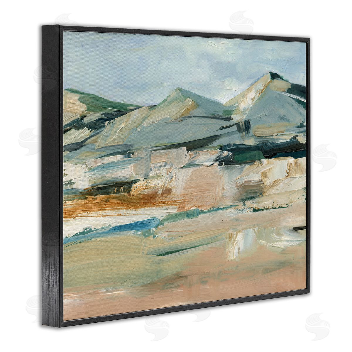 Neutral Hued Mountains Black Frame Print Wall Art, Home Decor by Ethan Harper