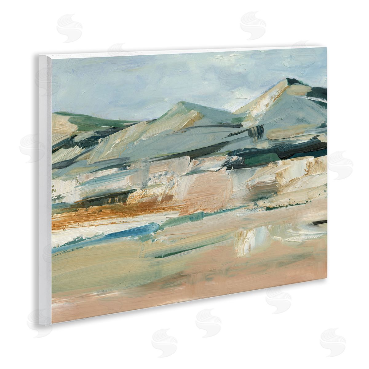 Neutral Hued Mountains Wood Plaque Wall Art, Home Decor by Ethan Harper